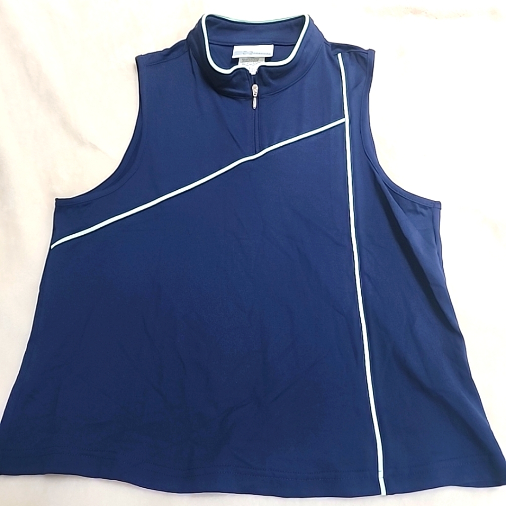 NWOT Women's Marcia Navy Tennis Sleeveless Top- large